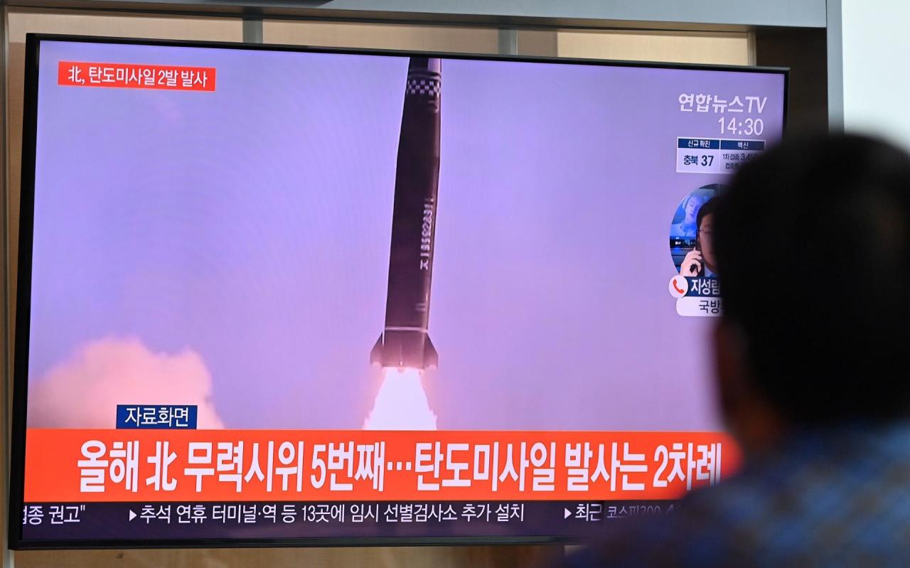 تجربة إطلاق صاروخ في كوريا الشمالية (أ ف ب)